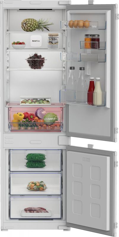 Холодильник Beko вбудований з нижн. мороз., 177x55x55, xолод.відд.-194л, мороз.відд.-76л, 2дв., E, NF, білий