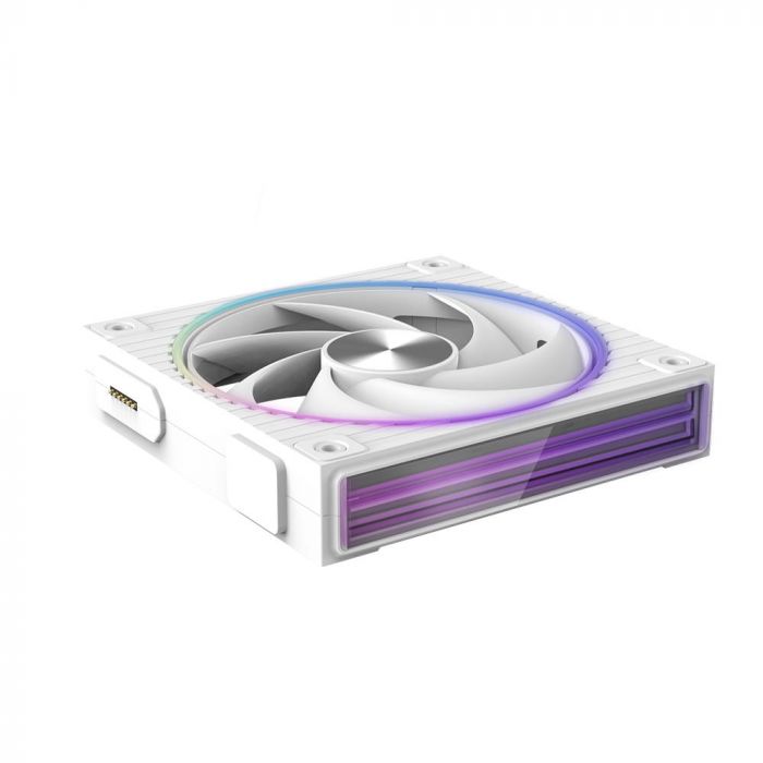Корпусний вентилятор Zalman ZM-DF120R  ARGB,  120мм, 800-2300rpm, 4pin, PWM, 3pin+5VARGB, 34,5dBa, POGO pin, Magnetic,  Reversed, білий