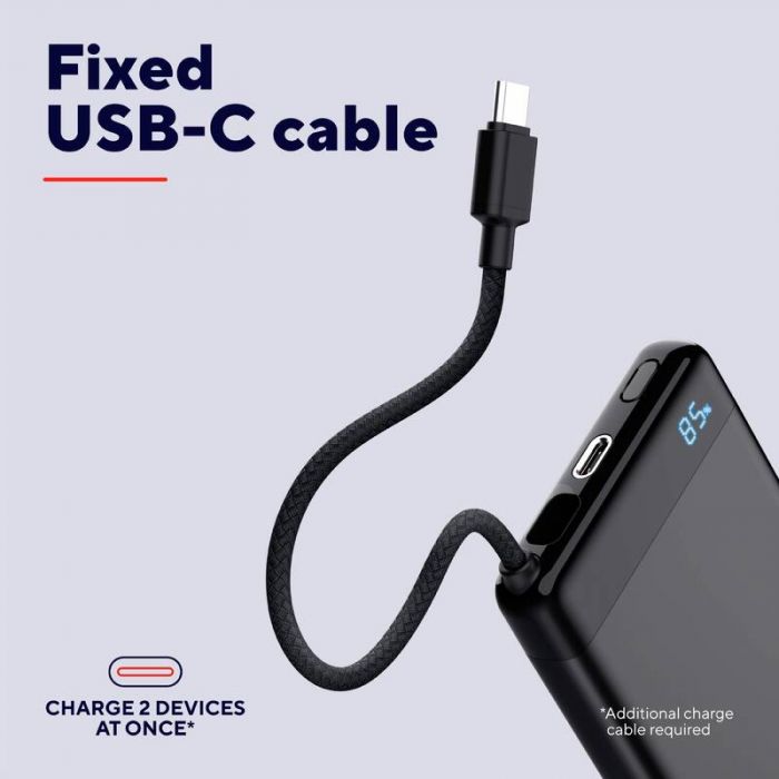 Акумулятор портативний літій-іонний power bank Trust Fiera, 10000мА·год, 2хUSB-C, 20W, PD/QC 3.0, чорний