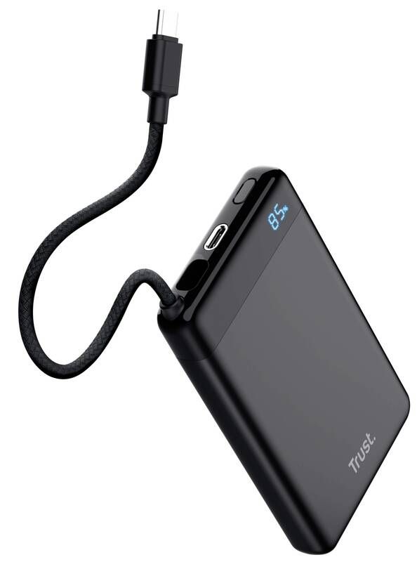 Акумулятор портативний літій-іонний power bank Trust Fiera, 10000мА·год, 2хUSB-C, 20W, PD/QC 3.0, чорний