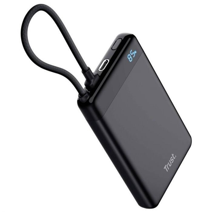 Акумулятор портативний літій-іонний power bank Trust Fiera, 10000мА·год, 2хUSB-C, 20W, PD/QC 3.0, чорний