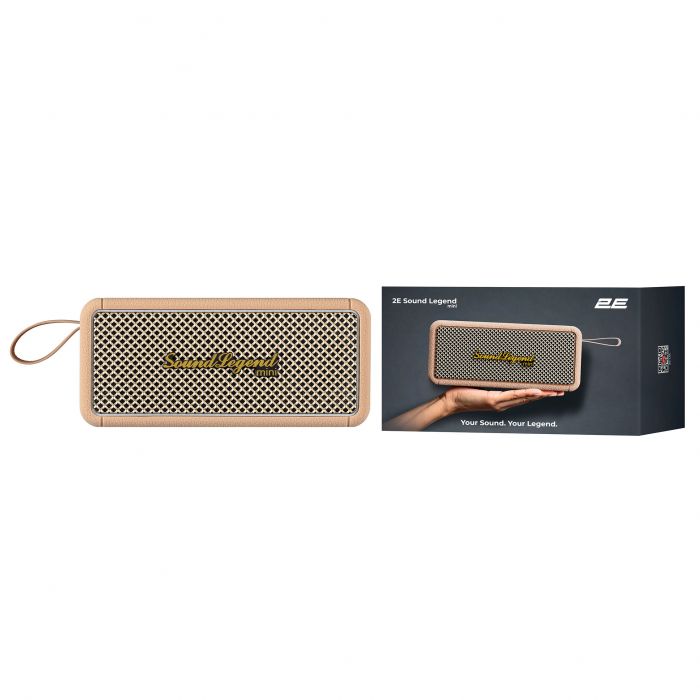 Портативна акустична система 2E SoundLegend Mini 40Вт, BT 5.3, TWS, FLAC, MP3, WAV, EQ, PowerBank, IPX6, Коричневий
