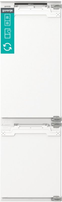 Холодильник Gorenje вбудований з нижн. мороз., 177x54x55см, 2 двері,244(68)л, А+, NF+, Зона св-ті, Диспл, Wi-Fi, Біли