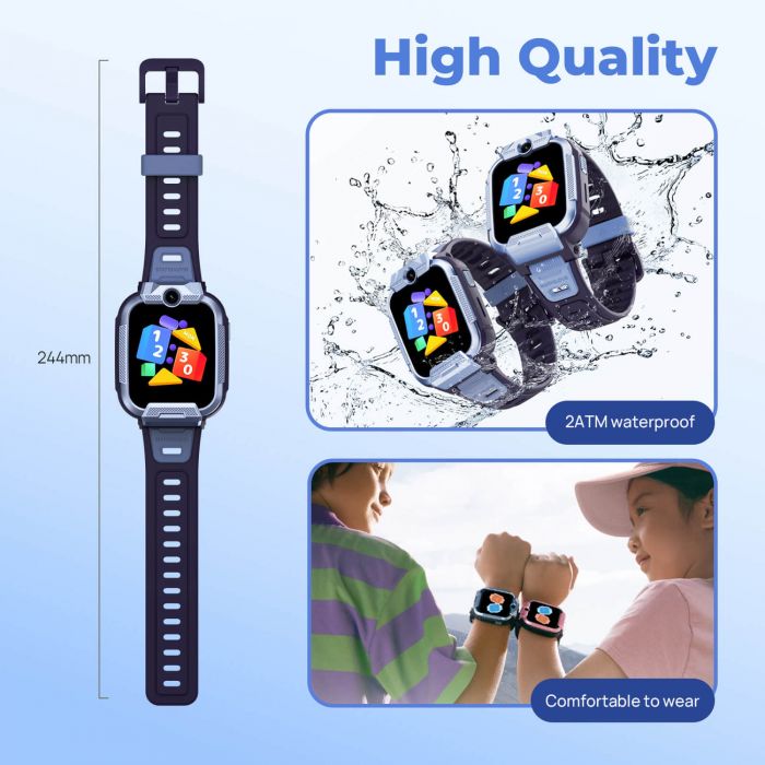 Дитячий годинник-телефон Mibro Z5, 1.69", 240x280, GPS, 2MP dual, 900мА·год, 2АТM, рожевий