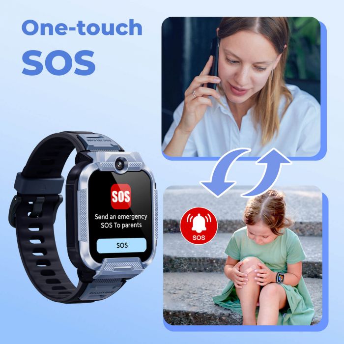 Дитячий годинник-телефон Mibro Z5, 1.69", 240x280, GPS, 2MP dual, 900мА·год, 2АТM, синій