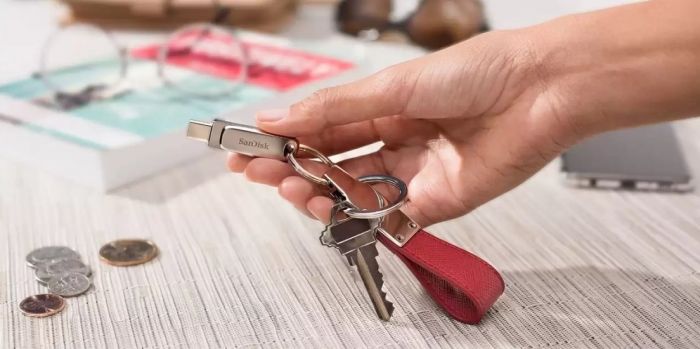 Накопичувач SanDisk  512GB USB 3.1 Type-A + Type-C Dual Drive Luxe Срібний