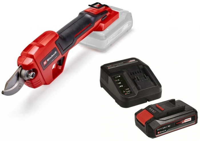 Секатор акумуляторний Einhell GE-LS 18 Li Kit 18В PXC акб 1х2.5А·год до 28мм ЗП 0.9кг