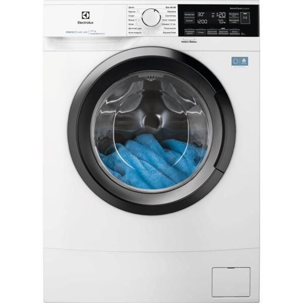 Пральна машина Electrolux фронтальна, 7кг, 1400, A, 48см, дисплей, інвертор, білий