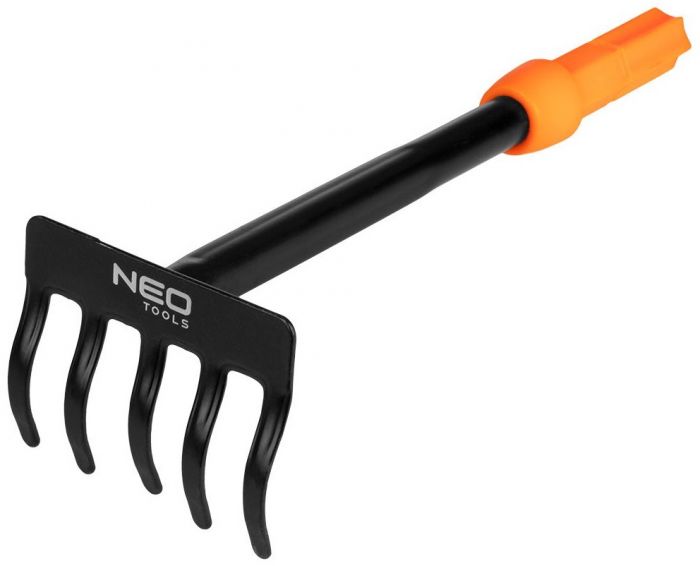 Граблі садові Neo Tools, ширина 8.5см, 5 зубців 25см, система NEO Click 0.12кг