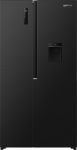 Холодильник SBS Gorenje, 179х62х92см, 2 двері, 344(197)л, А+, NF+, Інв., Зона св-ті, диспенсер, генератор льоду, Зовн. Диспл, чорний