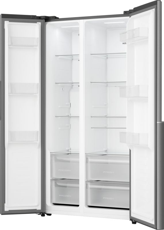 Холодильник SBS Gorenje, 179х62х91см, 2 двері, 347(197)л, А+, NF+, Інв., Зона св-ті, Зовн. Диспл, нерж