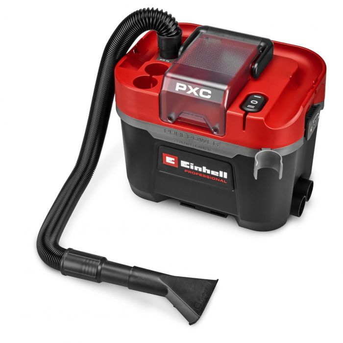Пилосос професійний акумуляторний Einhell Professional TP-VC 18/10 Li BL 18В 130мбар контейнер 10л вологе/сухе прибирання Dust Class L 3.05кг без АКБ та ЗП