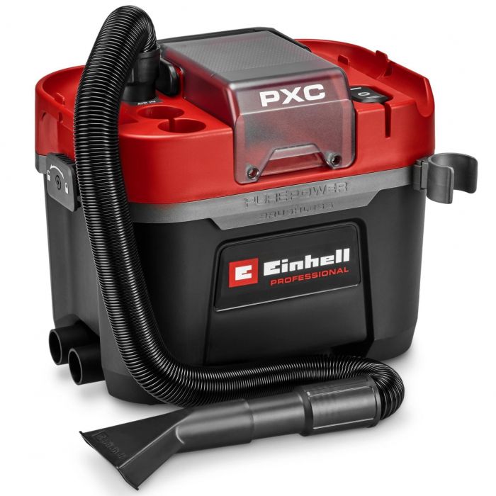 Пилосос професійний акумуляторний Einhell Professional TP-VC 18/10 Li BL 18В 130мбар контейнер 10л вологе/сухе прибирання Dust Class L 3.05кг без АКБ та ЗП