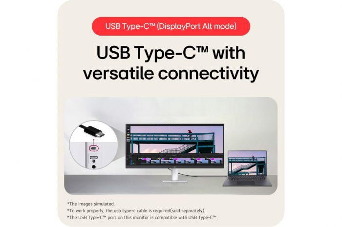 Монітор LG 29" 29U531A-W HDMI, DP, USB-C, MM, IPS, 2560:1080, 21:9, 100Hz, 1ms, sRGB 99%, HDR10