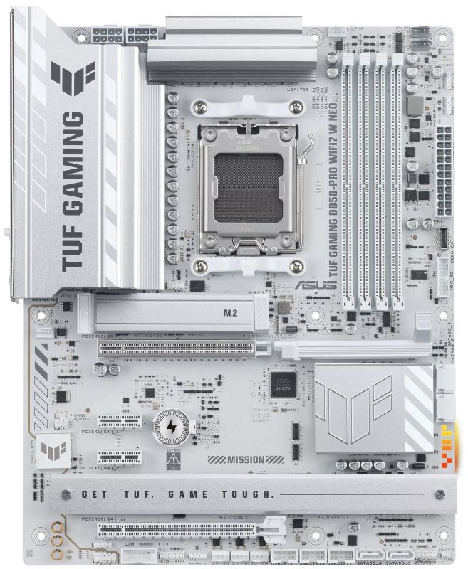 Материнcька плата ASUS TUF GAMING B850-PRO WIFI7 W NEO sAM5 B850 2xDDR5 M.2 HDMI DP Wi-Fi BT ATX білий