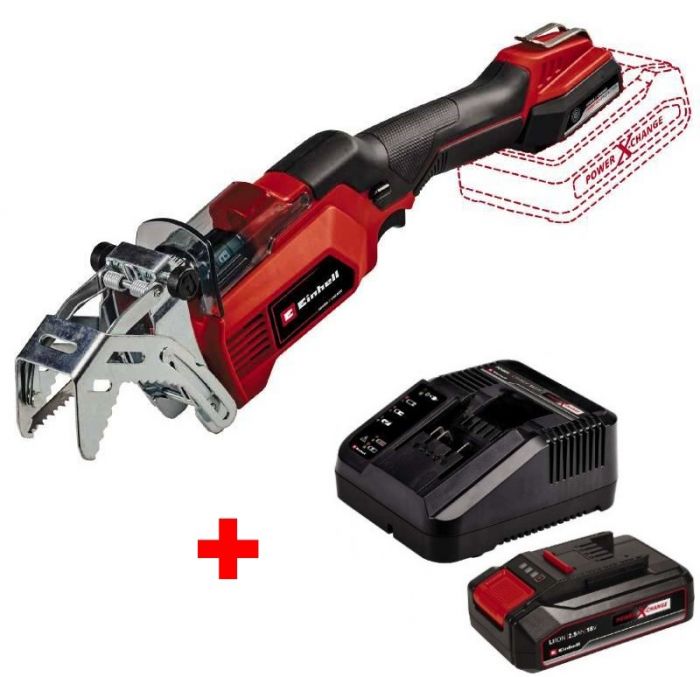 Пила шабельна акумуляторна Einhell GE-GS 18/150 Li Kit 18В акб 1х2.5А·год пропил 100/80мм хід 20мм ЗП 1.28кг