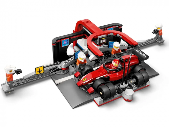 Конструктор LEGO City Піт-стоп і піт-екіпаж F1 з болідом Ferrari