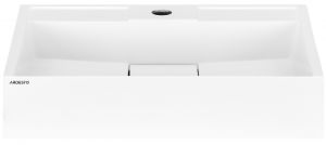 Раковина, умивальник ARDESTO Anna, штучний камінь, прямокут., з отвором для змішувача, без переливу, 500х380х110мм, накладний, білий