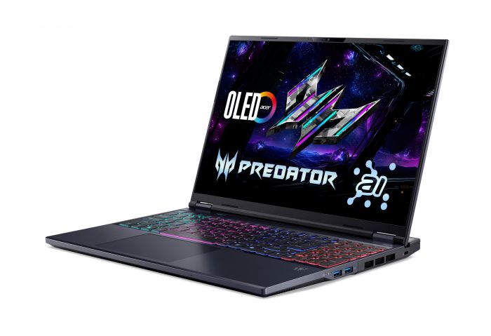 Ноутбук Acer Predator Helios Neo 16 PHN16-73 16" WQXGA OLED, Intel U9-275HX, 64GB, F2TB, NVD5090-24, Lin, чорний