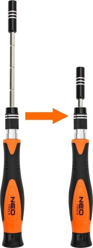 Біти Neo Tools, 1/4", бітотримач, прецизійні, CrV, набір 45шт