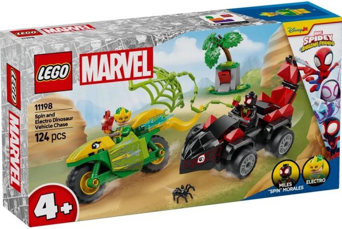Конструктор LEGO Spidey Перегони на електромобілях з динозаврами