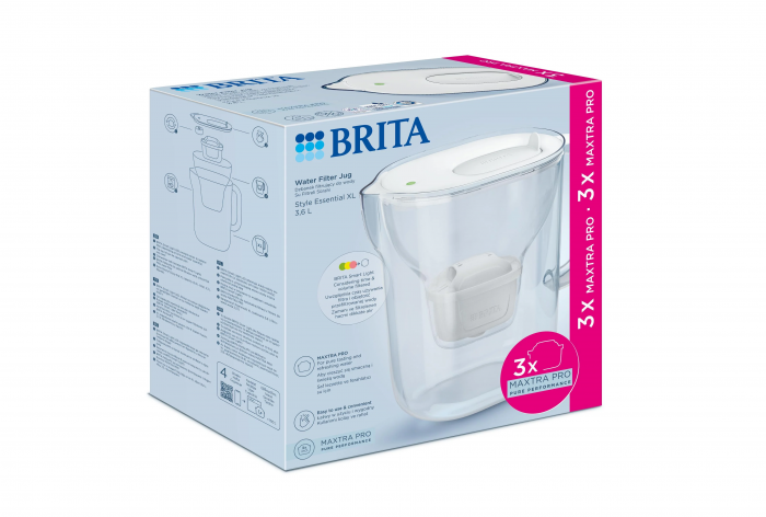 Фільтр-глечик Brita Style Essential XL MXPro 3.6л (2.3л очищеної води) + 3 картриджа білий