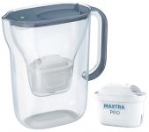 Фільтр-глечик Brita Style Essential MXPro 2.4л (1.4л очищеної води) + 2 картриджа сіро-блакитний