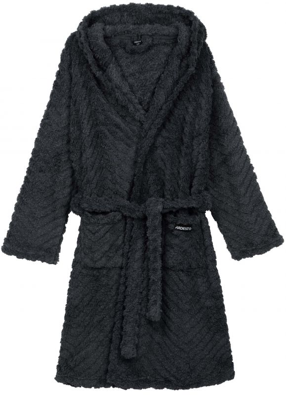 Халат жіночий ARDESTO Zigzag, розмір S/M, 100% поліестер, сірий