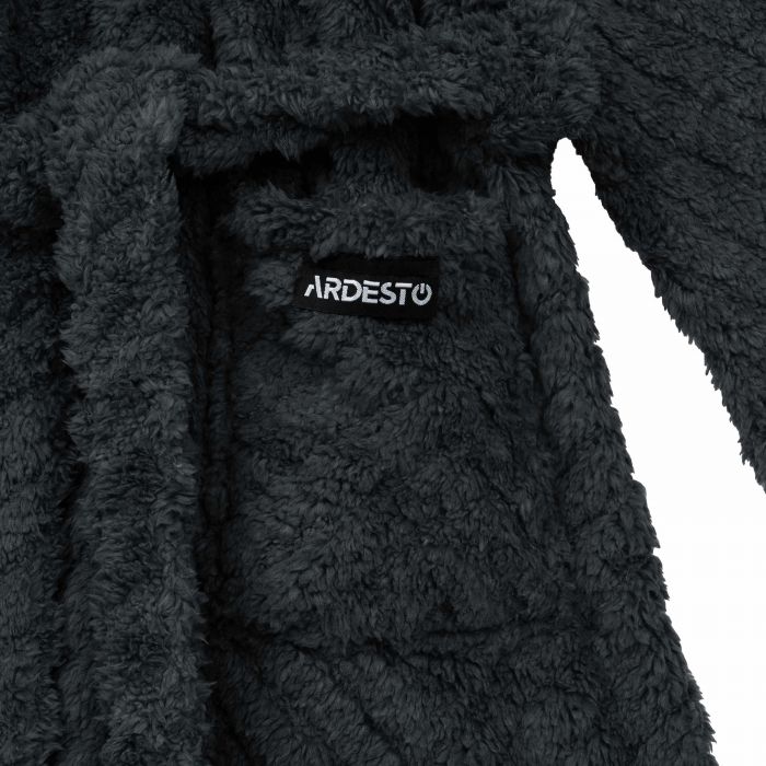 Халат жіночий ARDESTO Zigzag, розмір XXL, 100% поліестер, сірий