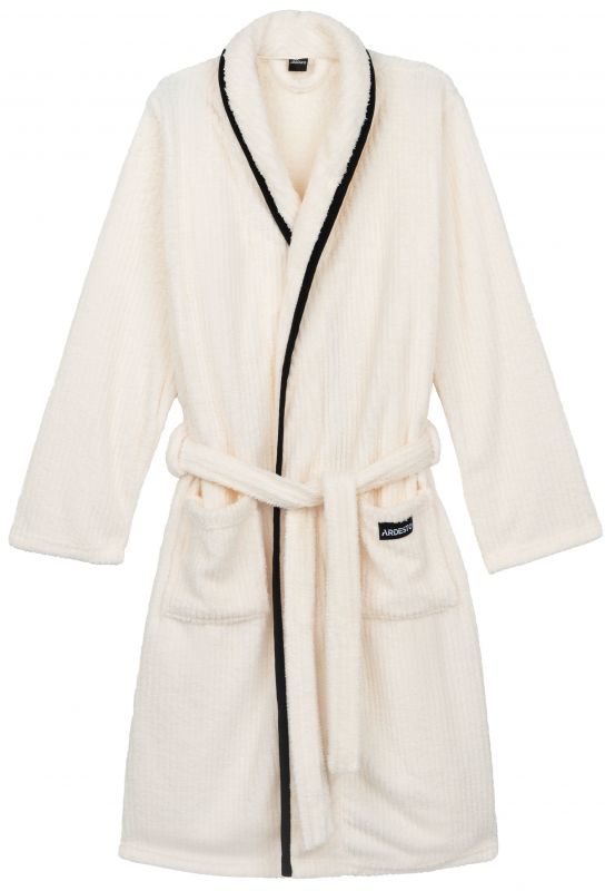 Халат жіночий ARDESTO Stripe, розмір L/XL, 100% поліестер, білий