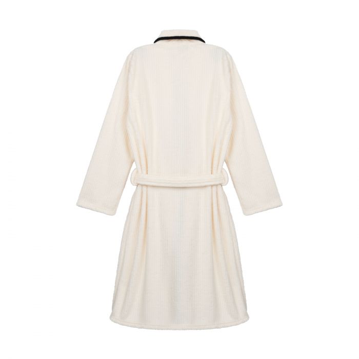 Халат жіночий ARDESTO Stripe, розмір S/M, 100% поліестер, білий
