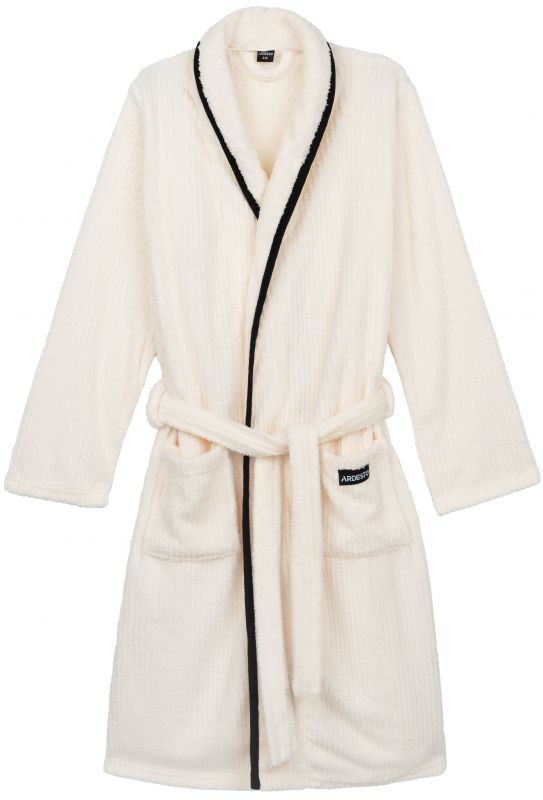 Халат жіночий ARDESTO Stripe, розмір S/M, 100% поліестер, білий