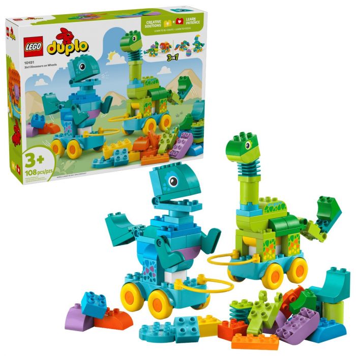 Конструктор LEGO DUPLO Town Динозаври на колесах 3в1