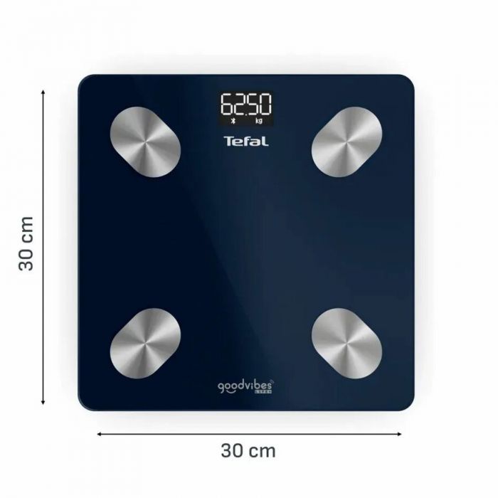 Ваги Tefal підлогові Goodvibes Life+, 180кг, Bluetooth, AAAx3 в комплекті, скло, синій