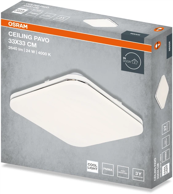 Світильник накладний OSRAM CEILING PAVO 330мм Square 24Вт 4000K