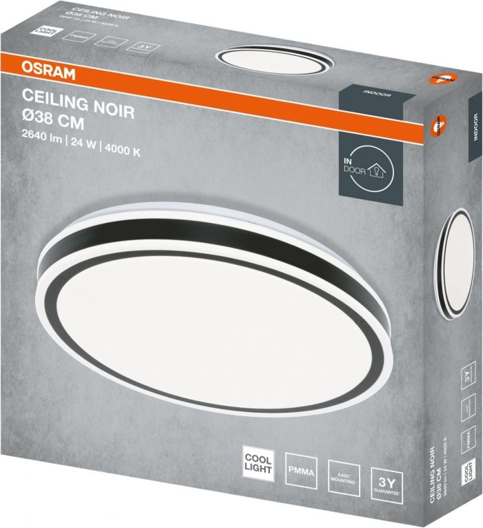 Світильник накладний OSRAM CEILING NOIR 380мм Round 24Вт 4000K