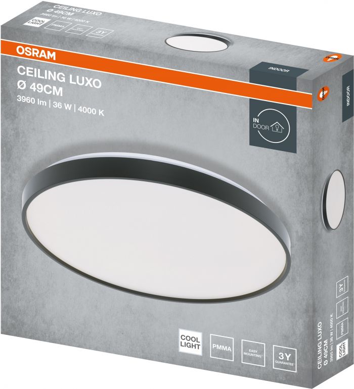 Світильник накладний OSRAM CEILING LUXO 36Вт 4000К чорний