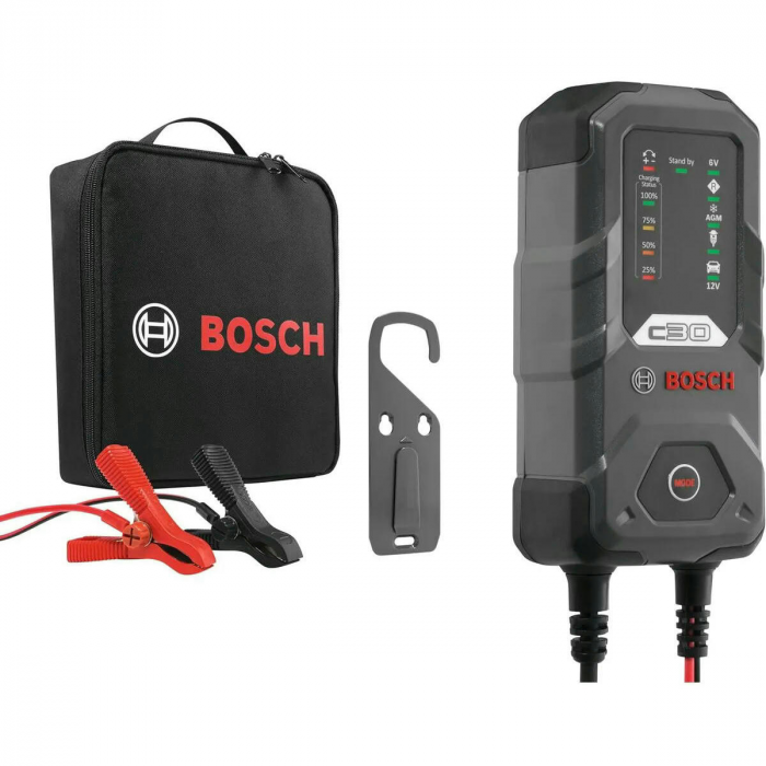 Зарядний пристрій Bosch C30, 6/12В, 1.2-120А·год, 3.8А, IP65 (0 189 911 030)