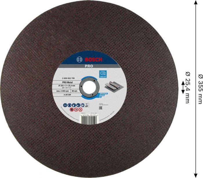 Диск відрізний Bosch Professional для металу 355x3,1x25,4мм