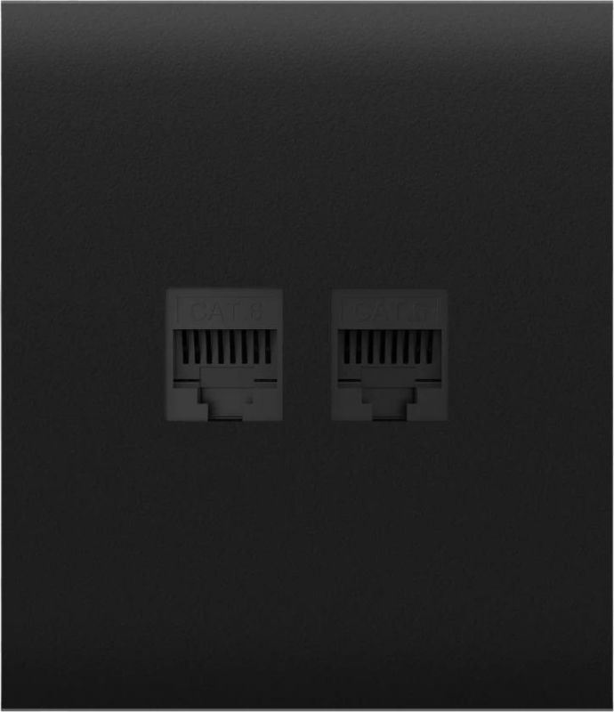 Центральна панель для вбудованої інтернет-розетки Ajax CenterCover LAN, чорна (126196.318.BL)