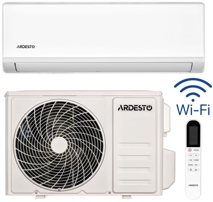 Кондиціонер ARDESTO CoolAir 55м2 on/off 18000BTU 5.0кВт A/A -7°С Wi-Fi R32 білий