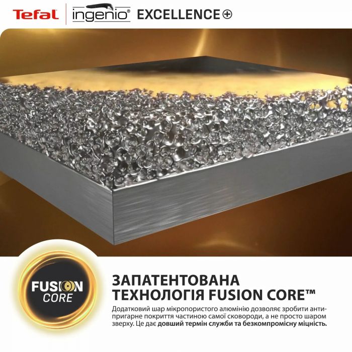 Набір посуду Tefal Ingenio Excellence+, 3 предмети, алюміній, нержавіюча сталь, бакеліт, чорний