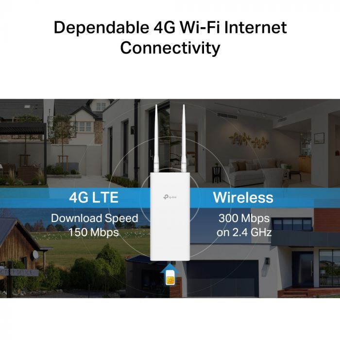 Маршрутизатор TP-LINK Archer MR402 outdoor N300 4G/LTE, 1xFE LAN/WAN, OUTDOOR