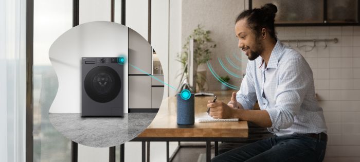 Стиральная машина LG фронтальная, 8кг, 1200, A, 48см, дисплей, пар, инвертор, чорний матовий