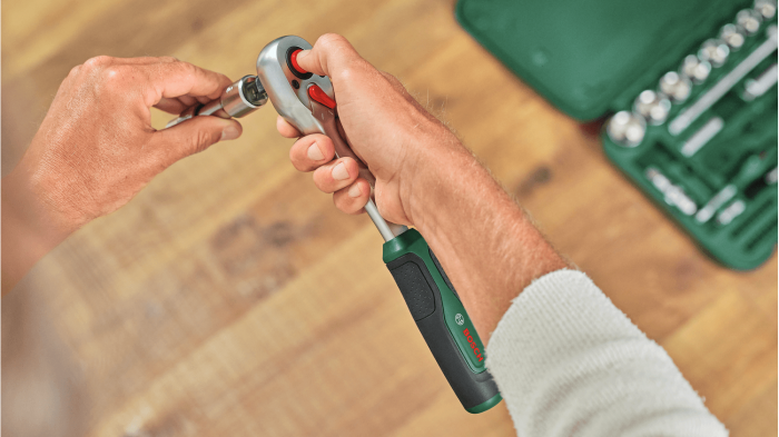 Набір торцевих головок Bosch 1/2" з тріскачкою 265мм, сталь CrV 26шт 0.574кг