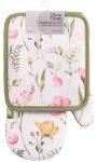 Набір прихваток для кухні ARDESTO Spring flowers 18х20см, 18х30см, 100% поліестер (верх), 100% бавовна (низ), білий