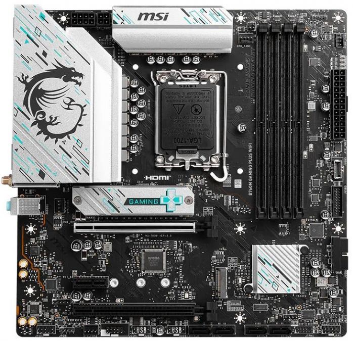 Материнcька плата MSI B760M GAMING PLUS WIFI s1700 B760 4xDDR5 HDMI DP WiFi BT mATX