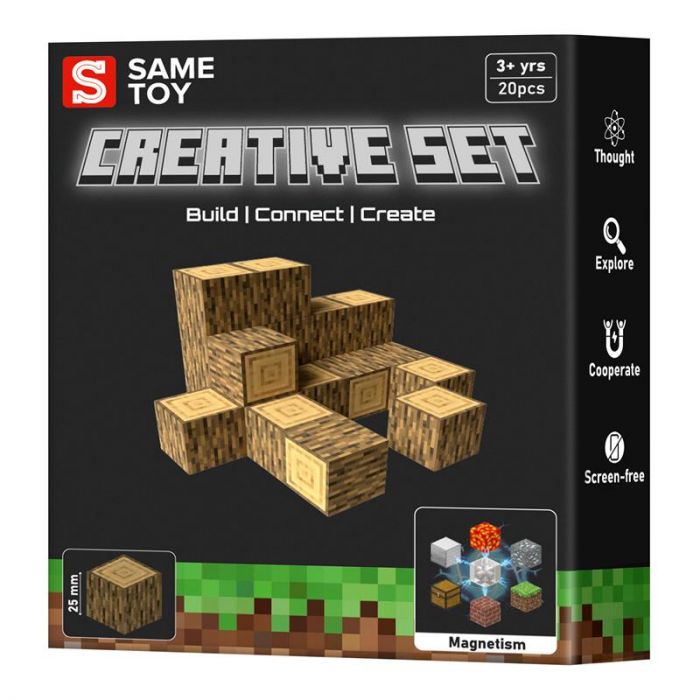 Конструктор магнітний Same Toy Creative Set Wood 20ел