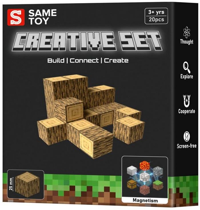 Конструктор магнітний Same Toy Creative Set Wood 20ел