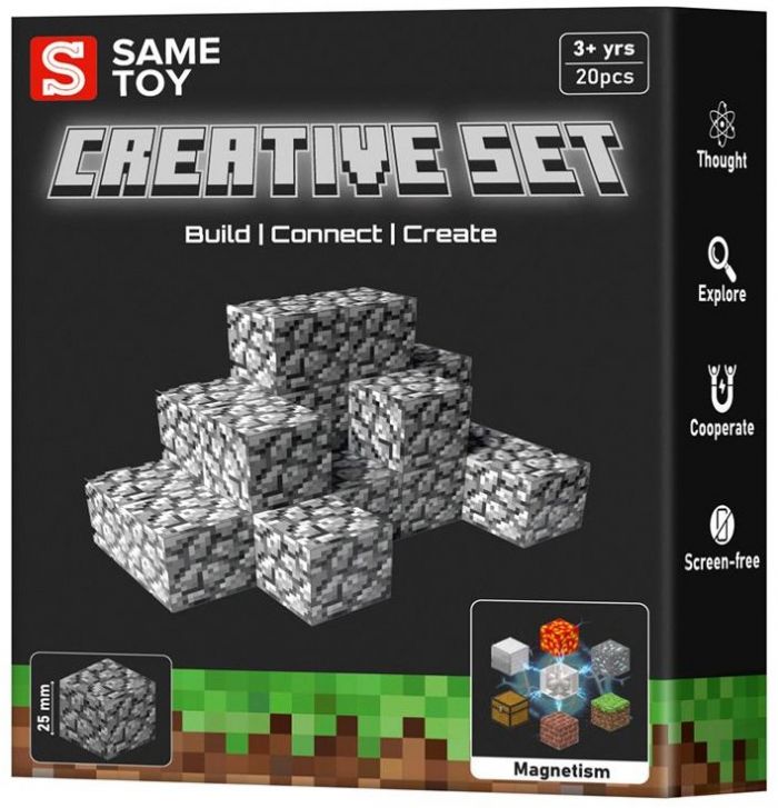 Конструктор магнітний Same Toy Creative Set Cobblestone 20ел